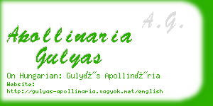 apollinaria gulyas business card
